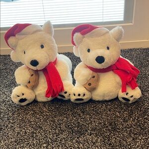 Aerie Polar Bear Slippers with Red and White Accents